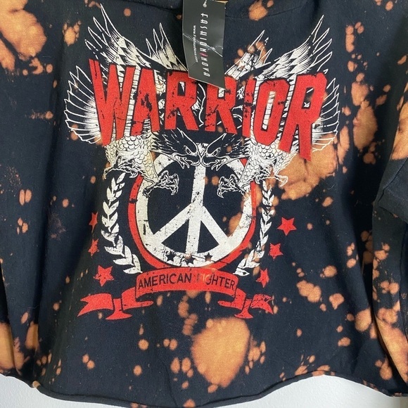 Fashion Nova Bleached Long Sleeves Hooded Cropped Top - Picture 6 of 6